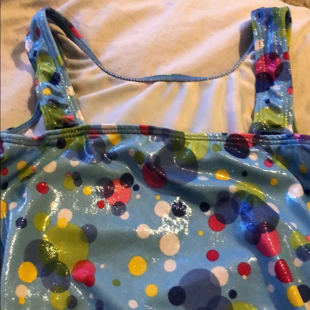 super cute blue GK leotard with bubbles! - Picture 3 of 4